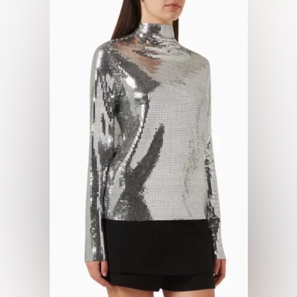 Maje Silver Disco Top